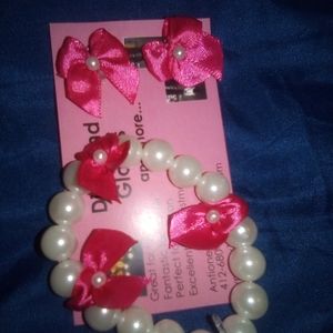 Perl earrings braclet set